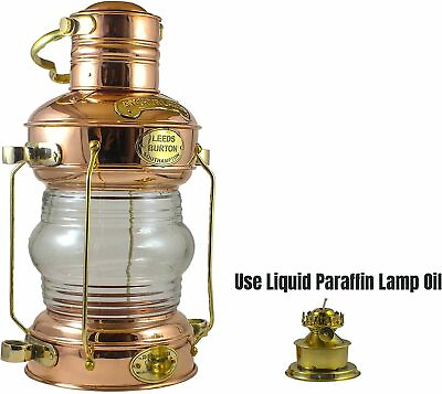 #ad Maritime Nautical Ship Lantern 14quot; Brass amp; Copper Anchor Oil lamp Boat Light $91.19