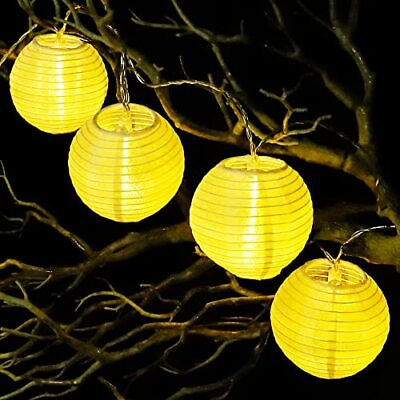 #ad 20 LED Lantern String Lights Durable Waterproof and Battery Powered Outdoor... $16.77