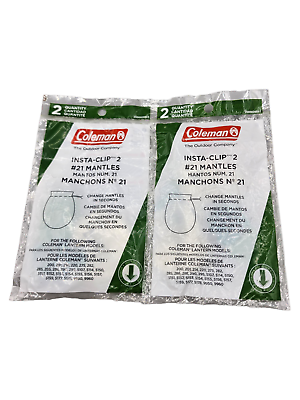 #ad Lot 2x Packs Coleman InstaClip Lantern Mantles 2 Pack of #21 Lantern Mantles $7.99