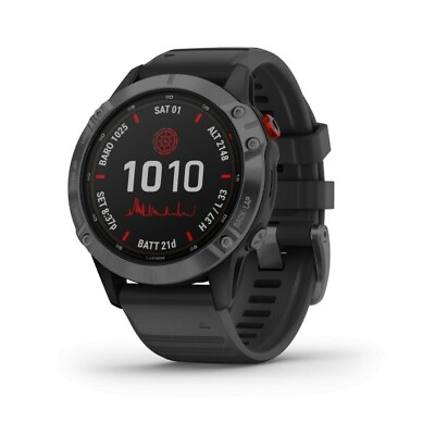 #ad Garmin fenix 6 Pro Solar Multisport GPS Smartwatch Slate Gray with Black Band $499.99