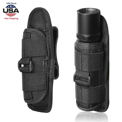 #ad #ad Flashlight Holster Adjustable Torch Carry Pouch with 360 Degree Rotatable Clip $6.98