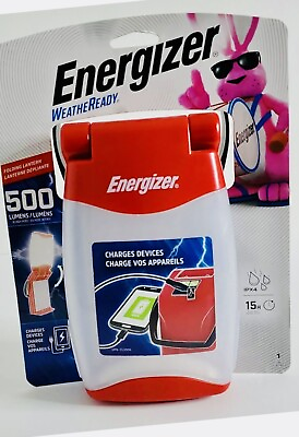#ad ENERGIZER Weather Ready 500 Lumen Lantern USB CHARGES DEVICES Power Outage Camp $17.90