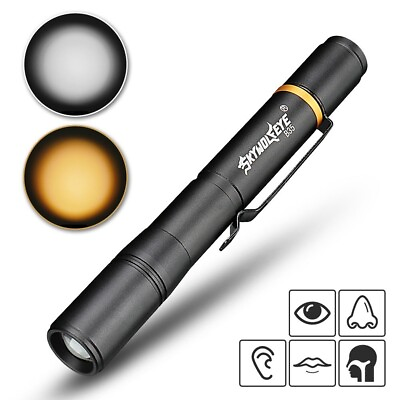 #ad Pocket sized LED Flashlight with Yellow and White Light Waterproof Design $7.73