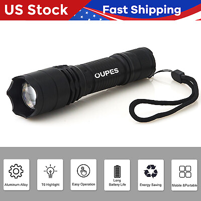 #ad OUPES Rechargeable Flashlight Zoomable 5 Models LED Super Bright Outdoor Fishing $6.98