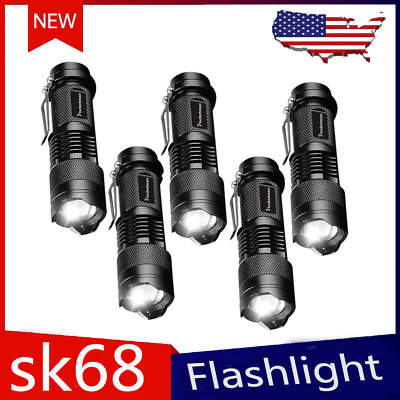 #ad 5PCS Mini Tactical Flashlights Zoomable Flashlamp Powered by batteries or 14500 $7.72