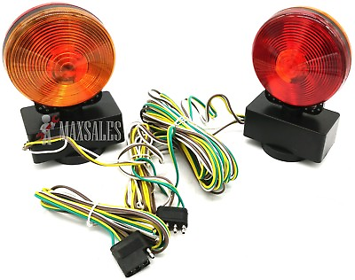 #ad Auto 12V Magnetic 2 SIDED Trailer Towing Light Kit For Camper Boat Truck Towing $29.10