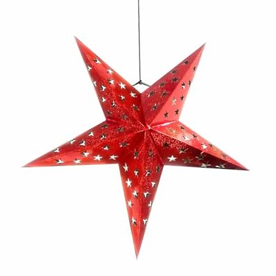 #ad Paper Star Lantern 30 Inch in Red Large Hanging Star Lamp for Decorations of... $44.92