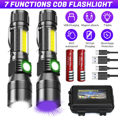 #ad 3 in 1 UV Flashlight Black Light Magnetic Flashlight Rechargeable LED Flashlight $24.99