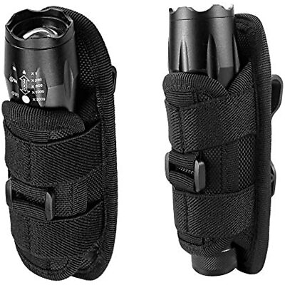 #ad Tactical Flashlight Holster with 360° Rotatable Clip for Military Hiking Camping $7.99