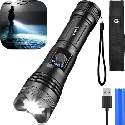 #ad Rechargeable Flashlight with Holster Super Bright 10000 High Lumens Flashlig... $36.33