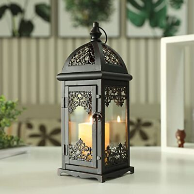 #ad Decorative Candle Lantern 15#x27;#x27;High Metal Candle Lanterns Vintage Style Black $42.34