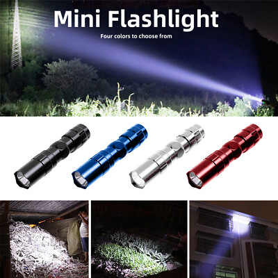 #ad AA Battery Flashlight Aluminum Alloy Mini Glare Flashlight LED Portable $6.93