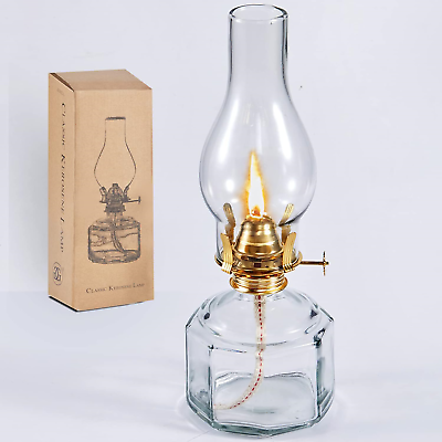 #ad Houselden Large Glass Kerosene Oil Lamps Lantern Vintage Oil Lamps for Indoor U $25.79