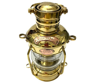 #ad Lamp Brass Anchor Oil Nautical Maritime Ship Lantern Copper Light Boat 14 Vintag $134.50