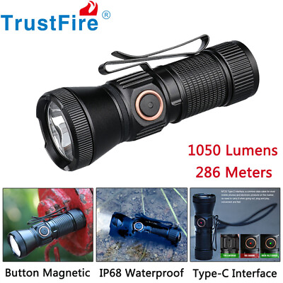#ad Portable LED Pocket Flashlight 1050LM Rechargeable EDC Torch Magnetic Lights USA $27.31