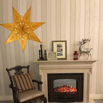 #ad 23.62quot; Paper Star Lantern LED Decor Lights For Christmas Tree Party Xmas Wedding $7.17