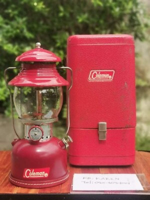 #ad Coleman Lantern 200A Burgundy Dark Wow 4 1962 with Metal Lantern case $950.00