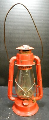 #ad Vintage Dietz Junior Red Railroad Hurricane Oil Lantern No. 20 Good Very Good $24.99