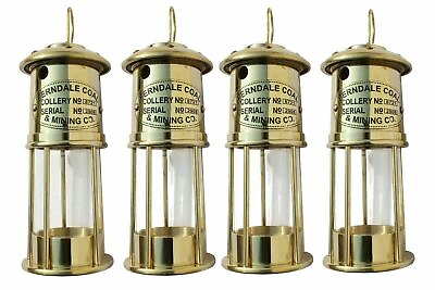 #ad #ad Oil Lamp Lantern Wick Vintage Antique Brass Glass Christmas Decor SET OF 4 $112.67