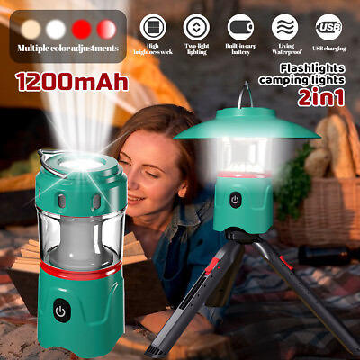 #ad Rechargeable Camping Lantern Dimmable Camping Lights Battery Hurricane Lantern $10.99
