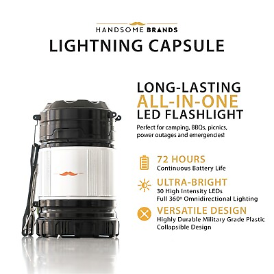 #ad Handsome Brands Lightning Capsule LED Lantern amp; Flashlight Camping $19.99