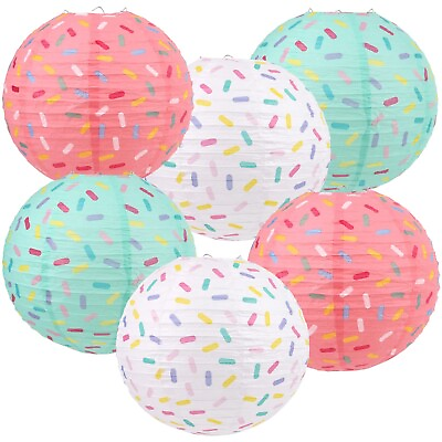 #ad #ad 12 Inch Colorful Paper Lanterns Set of 6pcs Hanging Round Paper Lantern for ... $31.33