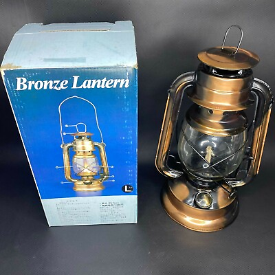 #ad BRONZE LANTERN L gas lamp oil lamp vintage lamps $55.00