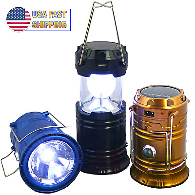 #ad Solar Collapsible LED Lantern 3 in 1 Rechargeable Flashlight amp; USB Power Bank $41.83