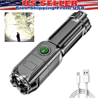 #ad #ad Rechargeable 990000LM LED Flashlight Tactical Police Super Bright Torch Zoomable $6.29