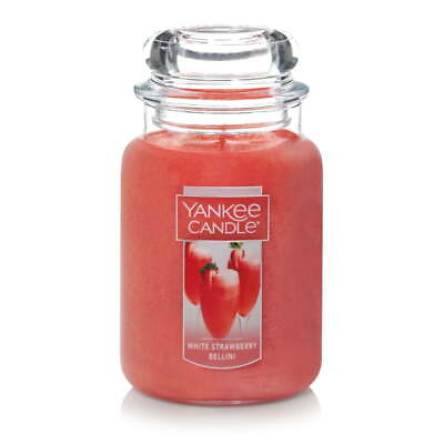 #ad Yankee Candle White Strawberry Bellini 22 oz Original Large Jar Scented Candle $16.21