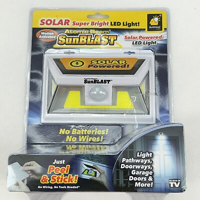 #ad Atomic Beam SunBlast Motion Activated Solar Powered LED Super Bright Light New $34.76