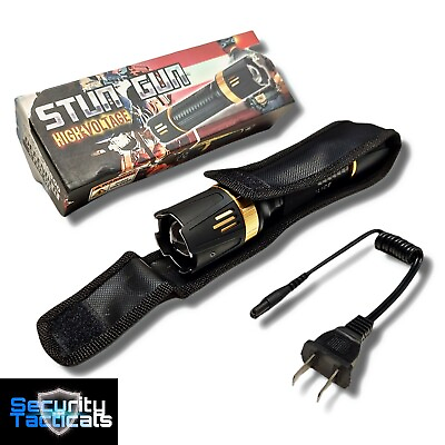 #ad POLICE Defender Black Multifunction 230 Lumens Flashlight Self Defence Stun Gun $28.99