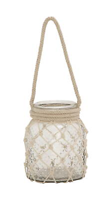 #ad Clear Glass Decorative Candle Lantern with Rope Handle $21.43