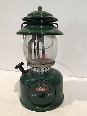 #ad Vintage 1962 green Coleman 5120 LP gas lantern single mantel Pyrex bubble glass $74.95