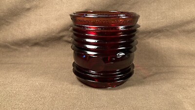 #ad #ad Vintage Old Used Dietz Night Watch Fresnel Oil Lantern Glass Red Ruby Globe USA $34.95