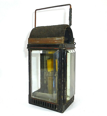 #ad Old Lantern With Extradicken Glass Panes Approx. 1900 $262.63