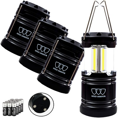 #ad LED Camping Lantern COB LED Lanterns Ultra Bright Collapsible Lamps Set of 4 $25.99