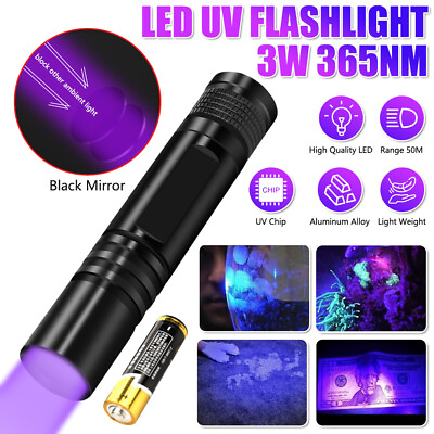 #ad 365NM UV Light LED Flashlight AA Blacklight Ultra Violet Torch Inspect Torch $6.48