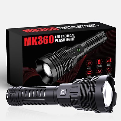 #ad Tactical Flashlights High Lumens 250000 Rechargeable Xhp360.5 Super Bright L... $47.31