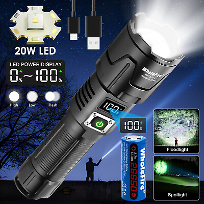 #ad Super Bright 1000000Lumen Powerful LED Flashlight Rechargeable Zoom Police Torch $25.89