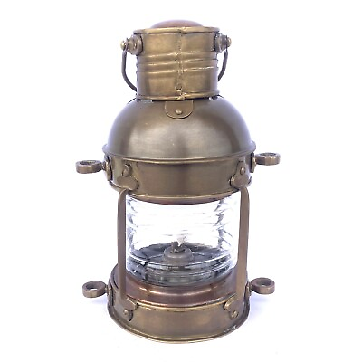 #ad Antique brass Kerosene Oil Home Decors Lantern Vintage Nautical Marine Lamp. $50.00