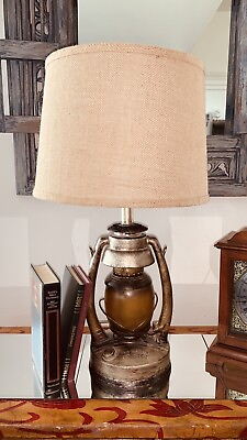 #ad Vintage Inspired Rustic Oil Lantern Table Lamp $75.88