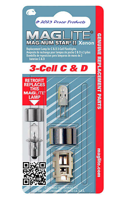 #ad Maglite 3 Cell C amp; D Replacement Maglight Bulb MAG NUM Star II Xenon LED INFO $12.62