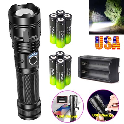#ad Super Bright 1200000 LM LED Torch Tactical Flashlight Lantern Rechargeable NEW $36.36