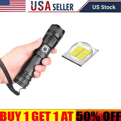 #ad High Powered 12000000Lumens Super Bright Flashlight LED Rechargeable Torch Lamps $10.99