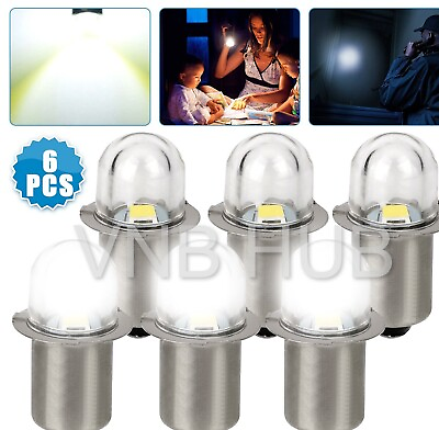 #ad P13.5S LED Flashlight Lights Torch Bulbs Upgrade DC 3V Replace White Lamp 6Pcs $13.99