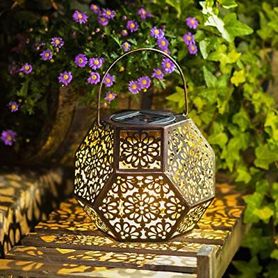 #ad Solar Lantern Hanging Garden Lights Metal Outdoor Waterproof LED Table Lamp f... $41.03