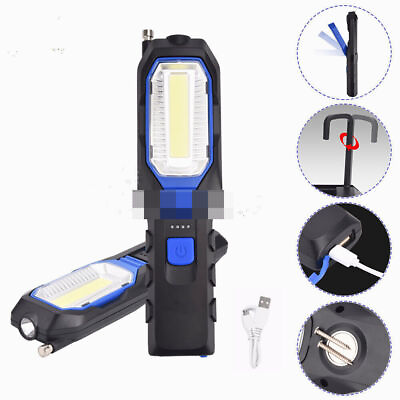 #ad Rechargeable COB LED Magnetic Work Light Car Garage Inspection Lamp Hand Torch $14.99