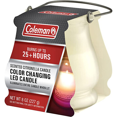 #ad Coleman 7709 8oz Citronella Lantern Candle for Coleman Lanterns w Color LED $11.86