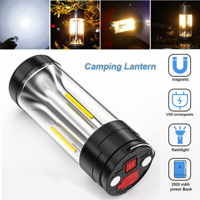 #ad LED Camping light Lantern Flashlight Power Bank 2000mAh Tent lamp USB Portable $9.59